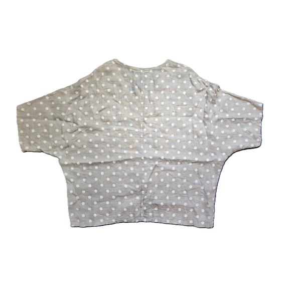 Womens Luca Vanucci Linen Top Blouse Sz Med Pockets V Neck Oversized - Picture 7 of 8